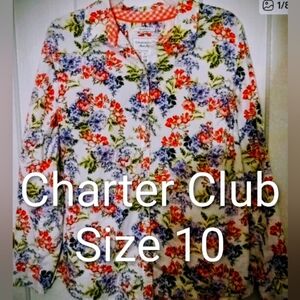 CHARTER CLUB SHIRT SHOP FLORAL TOP